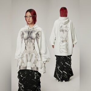 MUKTANK AI Robot cyborg  ex machina Printed Oversize Unisex Hoodie rare!!!!